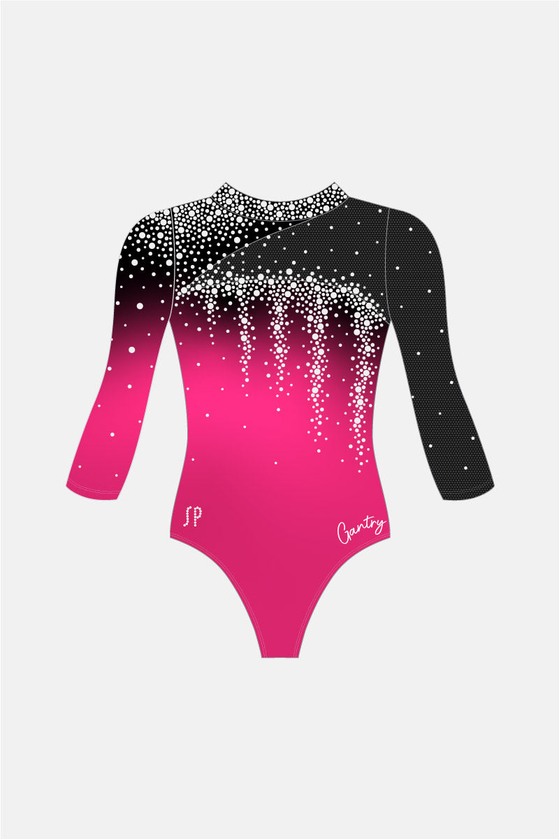 Shi Hot Pink 3/4 Sleeve Leotard