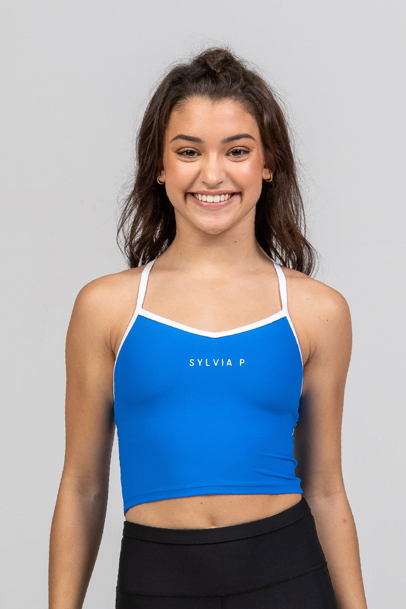 The Original Cropped Singlet - Atlantic Blue – SylviaP Sportswear LLC | Sport-T-Shirts