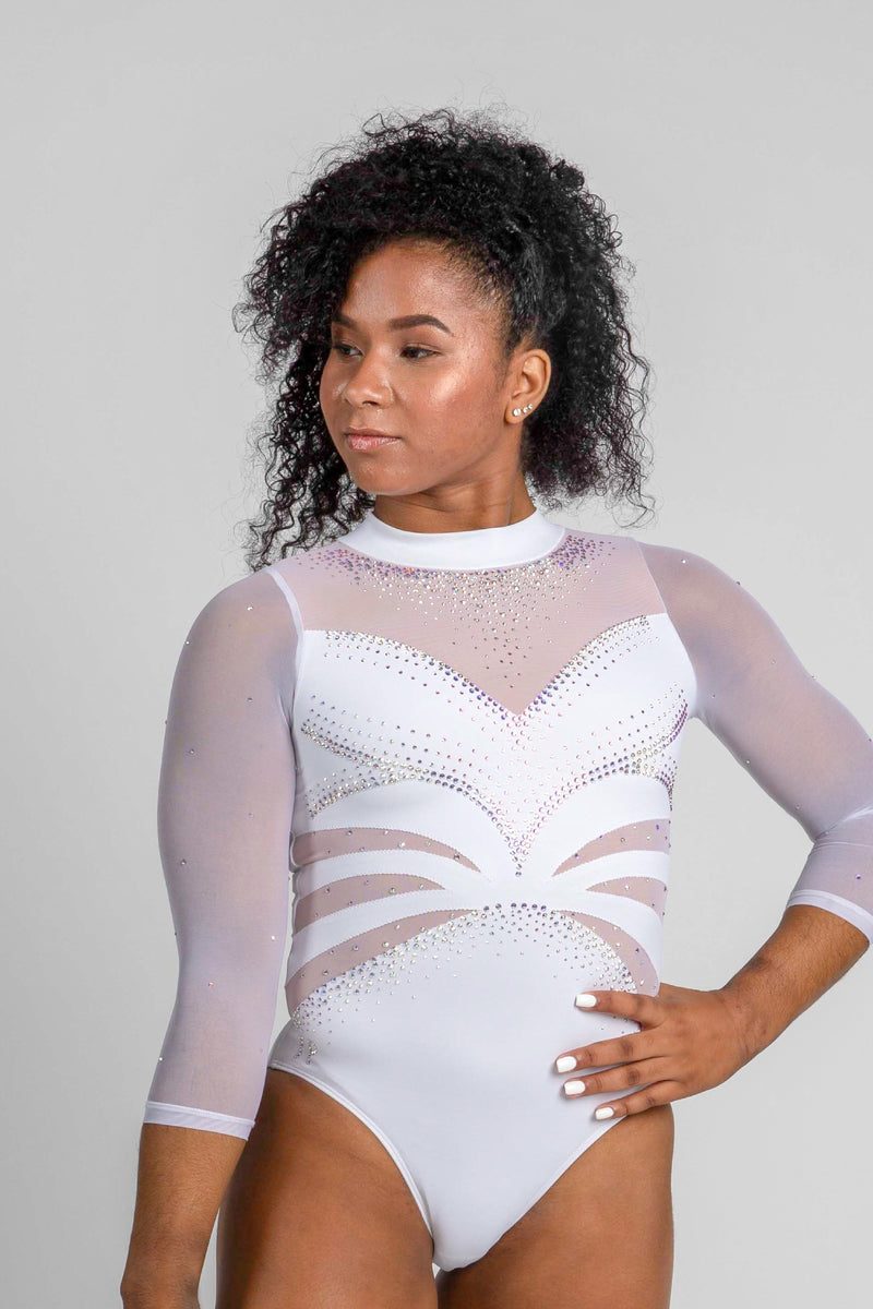 Luna Leotard - 3Q Sleeve – SylviaP Sportswear LLC